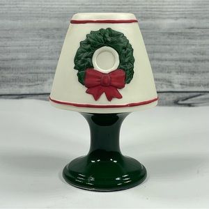 "Wreath" All Ceramic Tealight Vintage Lamp Colonial of Cape Cod